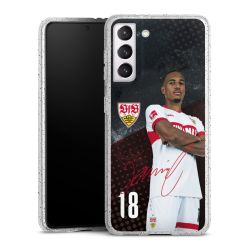 Silikon Glitter Case transparent-silber