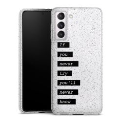 Silikon Glitter Case transparent-silber