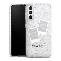 Silikon Glitter Case transparent-silber