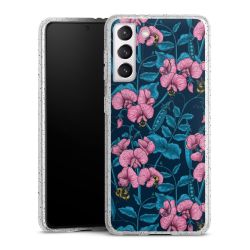 Silikon Glitter Case transparent-silber