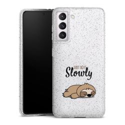 Silikon Glitter Case transparent-silber