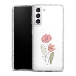 Silikon Glitter Case transparent-silber