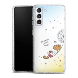 Silikon Glitter Case transparent-silber