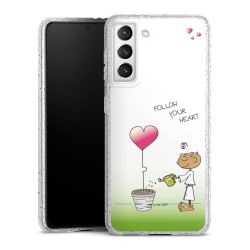 Silikon Glitter Case transparent-silber