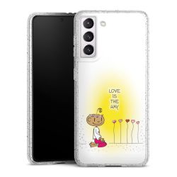 Silikon Glitter Case transparent-silber