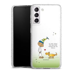 Silikon Glitter Case transparent-silber