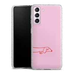 Silikon Glitter Case transparent-silber