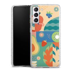 Silikon Glitter Case transparent-silber