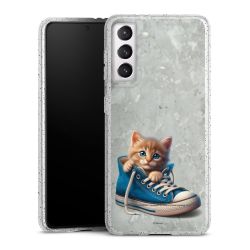 Silikon Glitter Case transparent-silber