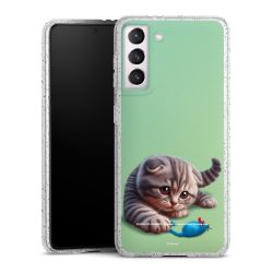 Silikon Glitter Case transparent-silber