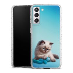 Silikon Glitter Case transparent-silber