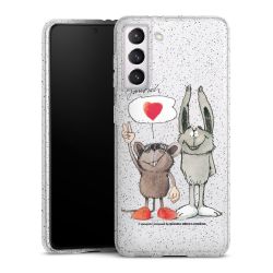 Silikon Glitter Case transparent-silber