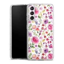 Silikon Glitter Case transparent-silber