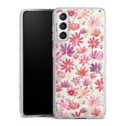 Silikon Glitter Case transparent-silber