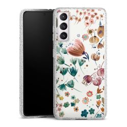 Silikon Glitter Case transparent-silber
