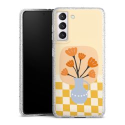 Silikon Glitter Case transparent-silber