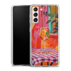 Silikon Glitter Case transparent-silber