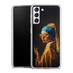 Silikon Glitter Case transparent-silber