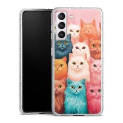 Silikon Glitter Case transparent-silber