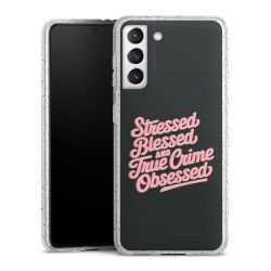 Silikon Glitter Case transparent-silber