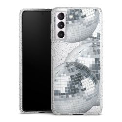 Silikon Glitter Case transparent-silber
