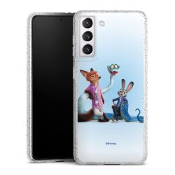 Silikon Glitter Case transparent-silber