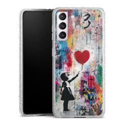Silikon Glitter Case transparent-silber