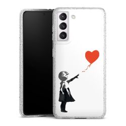 Silikon Glitter Case transparent-silber