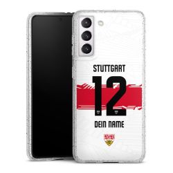 Silikon Glitter Case transparent-silber