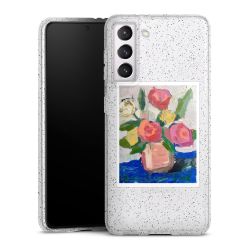 Silikon Glitter Case transparent-silber