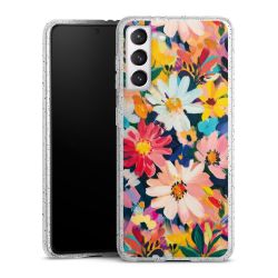 Silikon Glitter Case transparent-silber