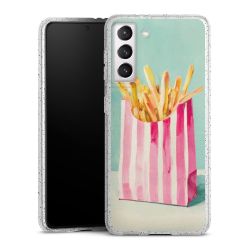 Silikon Glitter Case transparent-silber