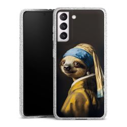 Silikon Glitter Case transparent-silber