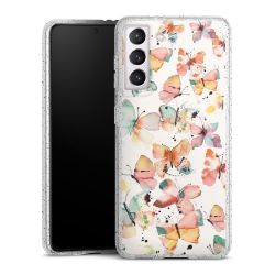 Silikon Glitter Case transparent-silber