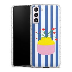 Silikon Glitter Case transparent-silber