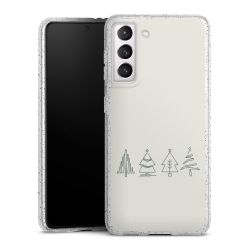 Silikon Glitter Case transparent-silber