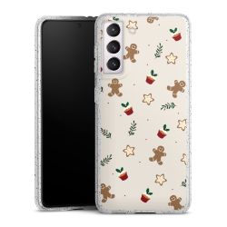 Silikon Glitter Case transparent-silber