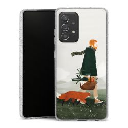 Silikon Glitter Case transparent-silber