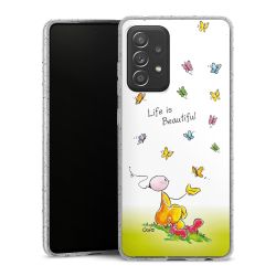 Silikon Glitter Case transparent-silber