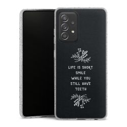 Silikon Glitter Case transparent-silber