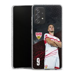 Silikon Glitter Case transparent-silber