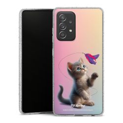 Silikon Glitter Case transparent-silber