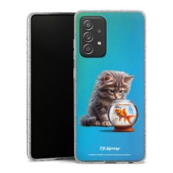 Silikon Glitter Case transparent-silber