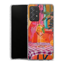 Silikon Glitter Case transparent-silber