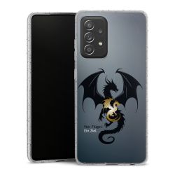 Silikon Glitter Case transparent-silber