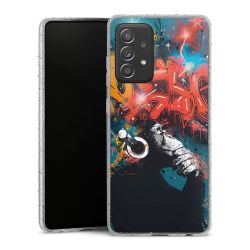 Silikon Glitter Case transparent-silber