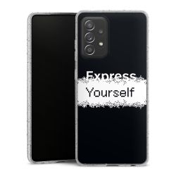 Silikon Glitter Case transparent-silber