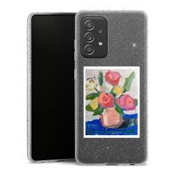 Silikon Glitter Case transparent-silber