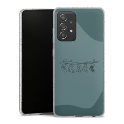 Silikon Glitter Case transparent-silber