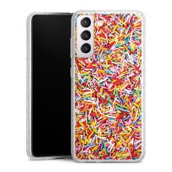 Silicone Glitter Case silver glitter